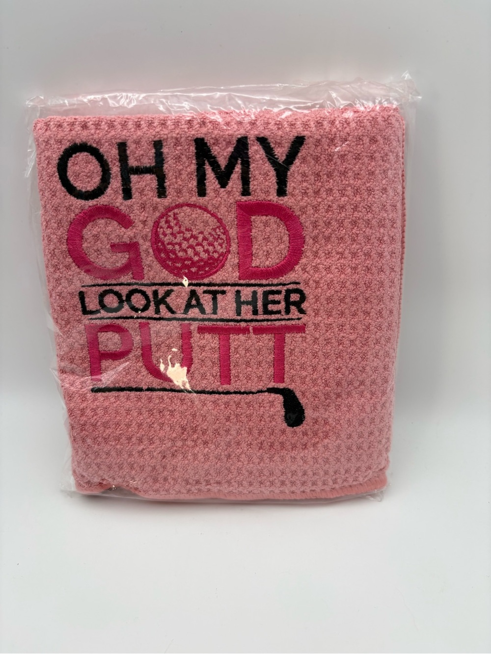 Pink 'Oh My God Look At Her Putt' Golf Towel